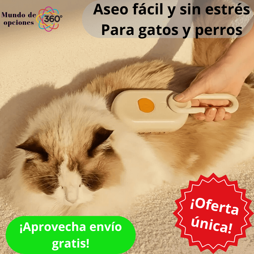 Cepillo de Vapor 3 en 1 para Gatos y Perros